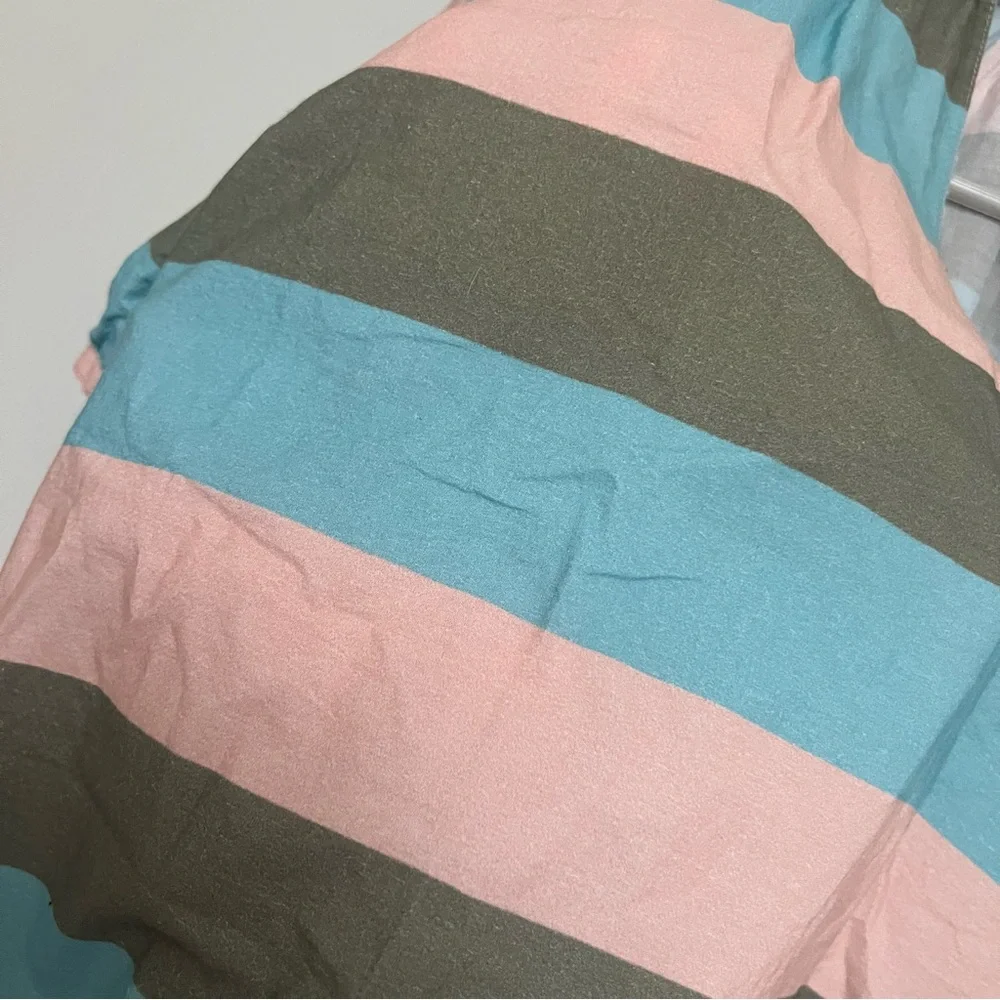 Olivia James The Label Cotton Poplin VNeck Striped Top Women's Small